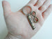 Custom Engraved Bronze Tag with Infinity Charm Keychain, 8 Year Anniversary or 19 Year Anniversary Gift, Personalized Key Chain