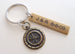 Personalized Bronze Tag Keychain Custom Engraved with Compass Charm by Jewelry Everyday