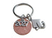 Graduation Penny Keychain with Year Charm Over Penny & Graduate Cap Charm