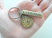 Personalized Bronze Tag Keychain Custom Engraved with Clock Charm by Jewelry Everyday