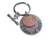 "Class of" Disc Engraved Graduation Keychain with Penny & Graduate Scroll