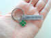 Personalized Stainless Steel Tag Keychain and Green Clover Charm, Custom Engraved Keychain; Couples Keychain, Anniversary Keychain by Jewelry Everyday