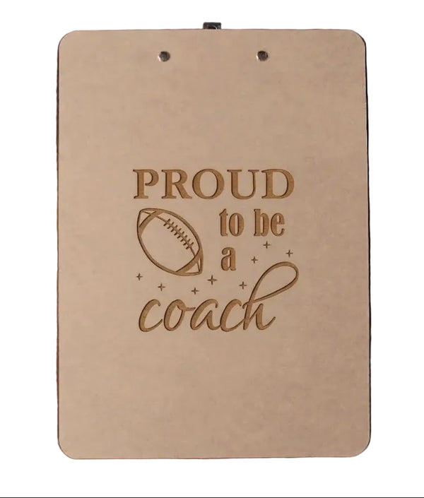 Coach Appreciation Gift • Wood Clipboard Engraved with "Proud to be a Coach" by JewelryEveryday