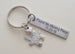 Textured Puzzle Charm Keychain With Custom Engraved Stainless Steel Tag, Couples Keychain by Jewelry Everyday