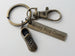 Cross Country Charm Keychain with Bronze Running Shoe Charm, Clasp, and Custom Engraved Tag by JewelryEveryday