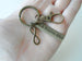 Small Bronze Infinity Charm with "8 & Forever After" Engraved Tag and Clasp Keychain - Couples Keychain