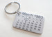 Personalized 10 Year Anniversary Gift - Aluminum Calendar Keychain Engraved with Heart; Custom Engraved Backside Options by Jewelry Everyday