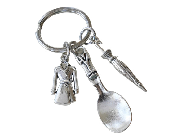 Spoon, Umbrella, & Overcoat Charm Keychain