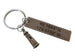 Antiqued Bronze Tag Keychain with Custom Engraving & Lighthouse Charm, Couples Keychain