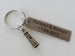 Antiqued Bronze Tag Keychain with Custom Engraving & Lighthouse Charm, Couples Keychain