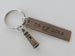 Antiqued Bronze Tag Keychain with Custom Engraving & Lighthouse Charm, Couples Keychain