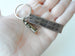 Antiqued Bronze Tag Keychain with Custom Engraving & Lighthouse Charm, Couples Keychain