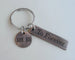 Custom Engraved Small Antiqued Bronze Tag & Disc Keychain, 8 Year Anniversary or 19 Year Anniversary Gift, Personalized Key Chain