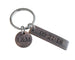 Custom Engraved Small Antiqued Bronze Tag & Disc Keychain, 8 Year Anniversary or 19 Year Anniversary Gift, Personalized Key Chain