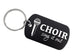 Choir Sing it Out Aluminum Tag Keychain with Engraved Treble Clef Image, For Student or Teacher Gift