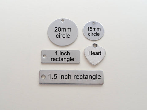 Add On Tag with Your Custom Engraving to Add to Your Keychain Purchase, Select Tag Size and Shape by Jewelry Everyday