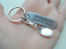 Stainless Steel Custom Engraved Tag Keychain with Spoon Charm, Customize by Jewelry Everyday