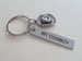 Cowboy Hat Keychain with Custom Engraved Stainless Steel Tag by Jewelry Everyday