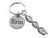 DNA Molecule Double Helix Keychain with Custom Engraved Disc, Science Keychain for Student or Teacher