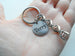 DNA Molecule Double Helix Keychain with Custom Engraved Disc, Science Keychain for Student or Teacher