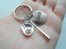 Baseball Mitt & Bat Charm Keychain with Custom Engraved Disc, Personalized For Softball or Baseball Player or Coach