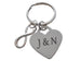 Custom Engraved Stainless Steel Heart Tag Keychain with Infinity Charm, Gift for Couples