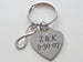 Custom Engraved Stainless Steel Heart Tag Keychain with Infinity Charm, Gift for Couples