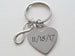Custom Engraved Stainless Steel Heart Tag Keychain with Infinity Charm, Gift for Couples