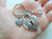 Heart Lock Charm Keychain with True Love Heart & Key Charm - Key To My Heart; Couples Keychain