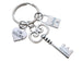 I'm Yours Key Charm Keychain with Small Love Lock Charm - Key To My Heart; Couples Keychain