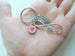 Infinity Love Symbol Keychain with Forever Tag & Pink Heart Charm- You & Me For Infinity; Couples Keychain