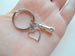 Lighthouse Charm Keychain with Open Heart Charm - Lost Without You; Couples Keychain by Jewelry Everyday