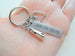 Lighthouse Charm Keychain with Open Heart Charm - Lost Without You; Couples Keychain by Jewelry Everyday