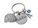 Custom Psychologist or Neuroscientist Appreciation Keychain with Brain Charm and Engraved Disc by JewelryEveryday