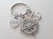 Metal Compass Charm Keychain with Small Anchor Charm - I'd Be Lost Without You; Couples Keychain, Custom Engraved Tag Option by Jewelry Everyday
