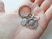 Metal Compass Charm Keychain with Small Anchor Charm - I'd Be Lost Without You; Couples Keychain, Custom Engraved Tag Option