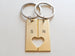 Custom 2 Personalized Cut Out Connecting Heart Tag Keychains, Engraved Initial, Anniversary Gift, Husband Wife Key Chain, Boyfriend Girlfriend Gift, Customized Couples Keychains