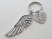 Wing Charm Keychain with "You Are Always in My Heart" Charm, Memorial Keychain by Jewelry Everyday