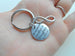 Love Between Mother and Daughter Keychain, Engraved Saying Disc with Infinity Charm