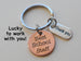 School Employee Appreciation Gift •  Penny Keychain Engraved with "Best School Staff" with Thank You Charm by JewelryEveryday
