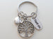 Teacher Appreciation Gift - "Thank You" Tag, Tree, & Apple Charm Keychain with "Thanks for helping me grow!" Card by Jewelry Everyday