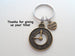 Volunteer Appreciation Gift - "Thank You" Tag & Bronze Clock Charm Keychain with "Thanks for giving us your time!" Card by Jewelry Everyday