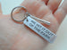 We Hit It Out of the Park Engraved Aluminum Tag Keychain with Baseball Bat; 10 Year Anniversary Couples Keychain by Jewelry Everyday