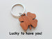 5 Year Anniversary Gift - Wood Clover Keychain - Lucky to Have You by Jewelry Everyday