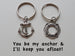 Anchor & Lifesaver Ring Keychain Set - You Be My Anchor and I'll Keep You Afloat; Couples Keychain Set by Jewelry Everyday