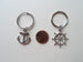 Anchor & Ships Helm Keychain Set- You Be My Anchor And I'll Steery You Straight; Couples Keychain Set by Jewelry Everyday