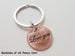 Personalized Set of 2 Penny Keychains Custom Engraved with Script Font and Heart Around The Year