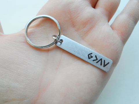 God is Greater Than the Highs and Lows Engraved Steel Tag Keychain, Religious Key Chain
