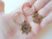 Bronze Ships Helm and Anchor Keychain Set - You Be My Anchor And I'll Steer You Straight; Couples Keychain Set by Jewelry Everyday