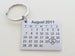 Personalized 10 Year Anniversary Gift - Aluminum Calendar Keychain Engraved with Heart; Custom Engraved Backside Options by Jewelry Everyday